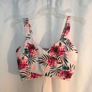 White floral crop top